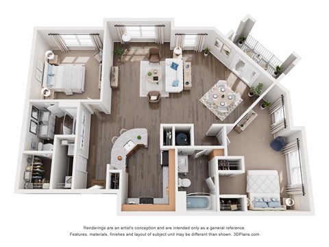 Floor plan for 2 beds, 2 baths, 1494 sqft